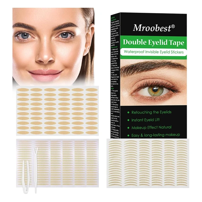 600pcs Adesivi Doppia Palpebra Double Eyelid Tape - Strisce adesive per palpebre cadenti invisibili - Nastro adesivo per palpebre - Occhiautoadesivi in fibra