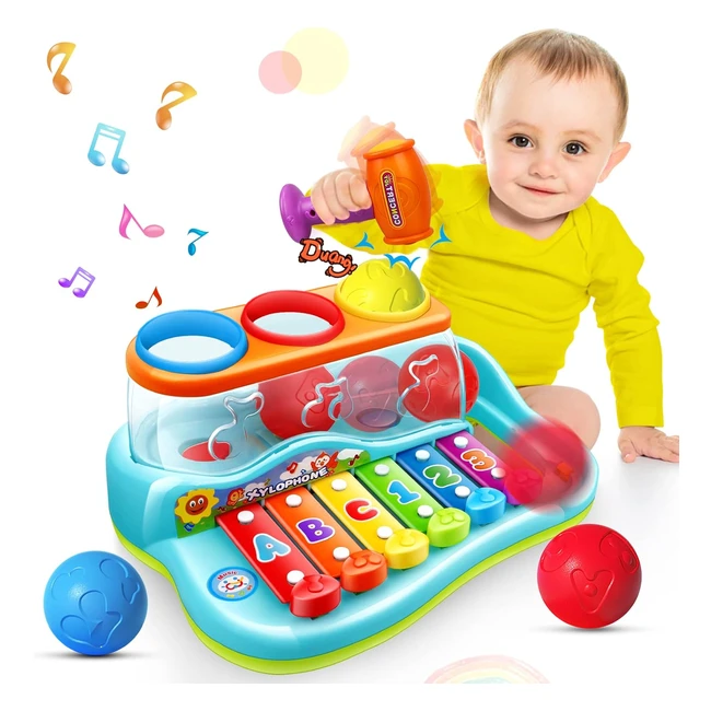 Jouet bébé 1 an - Marteau et balle xylophone - Développement précoce et activité - Cadeau d'anniversaire - #JouetEnfant #Motricité #Musicalité