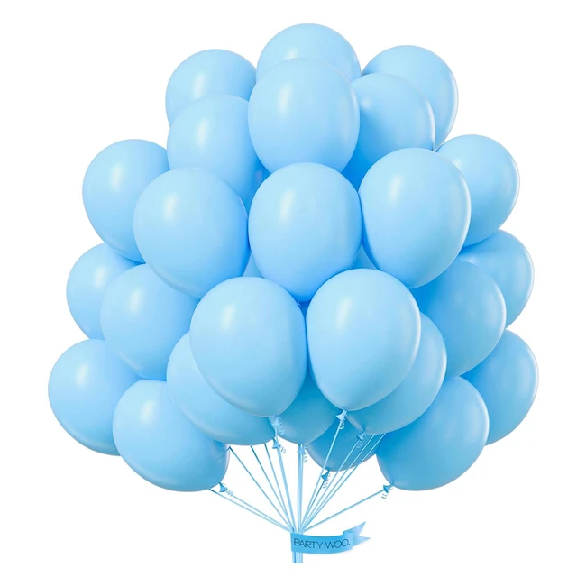 Partywoo Light Blue Balloons 50 pcs - 10 inch Matte Blue Balloons for Balloon Ga