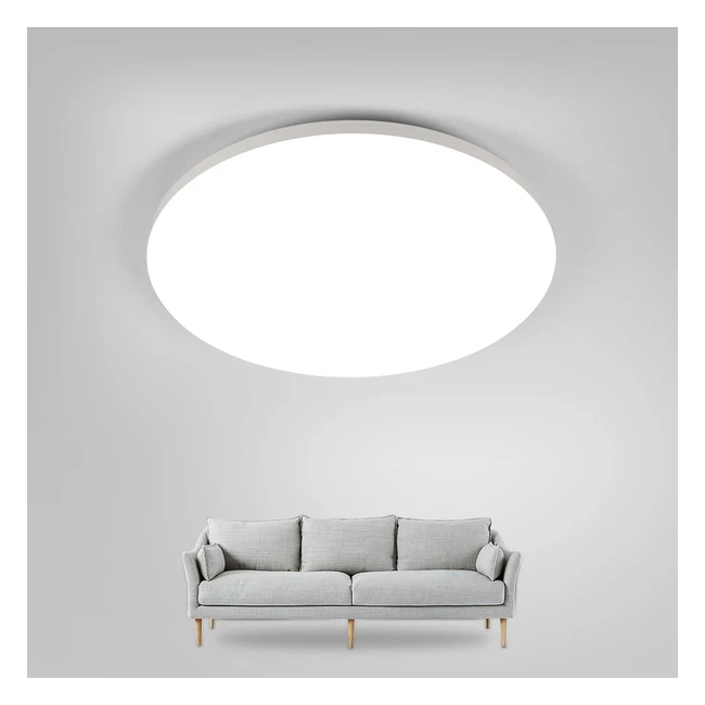 Plafonnier LED 30x3cm 24W 2100lm Tanche IP54 - Blanc Froid 6500K - Chambre Salle de Bain Cuisine