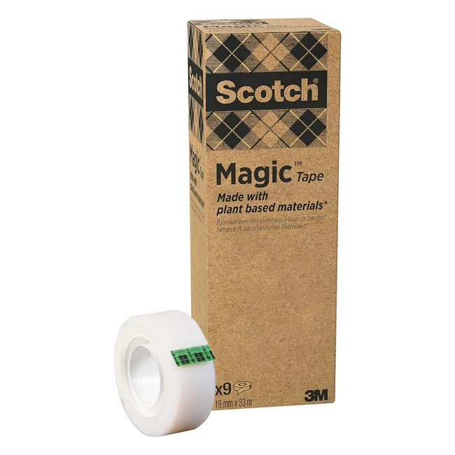 Scotch Magic Ruban Adhsif Invisible 19mm x 33m - 9 Rouleaux