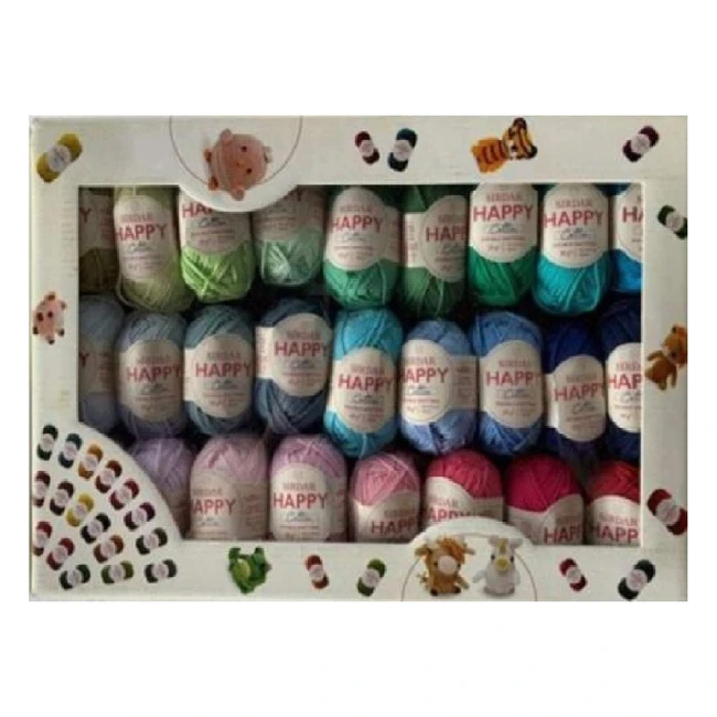 Sirdar Happy Cotton - Bote de 50 couleurs assorties - Laine coloris assortis 25g