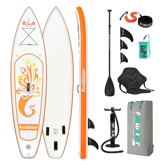 Planche de Stand Up Paddle Gonflable Funwater Ultralégère 305x78x15cm - Accessoires Réglables Inclus