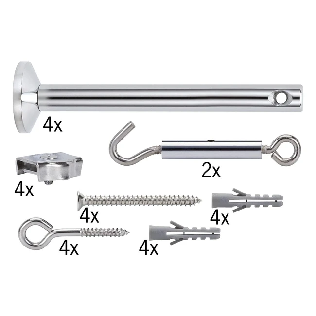 Juego de Accesorios para Tensado Paulmann 17834 - Cromo, 165 mm - Incluye Deflector, Argollas, Tacos y Tensor de Cable