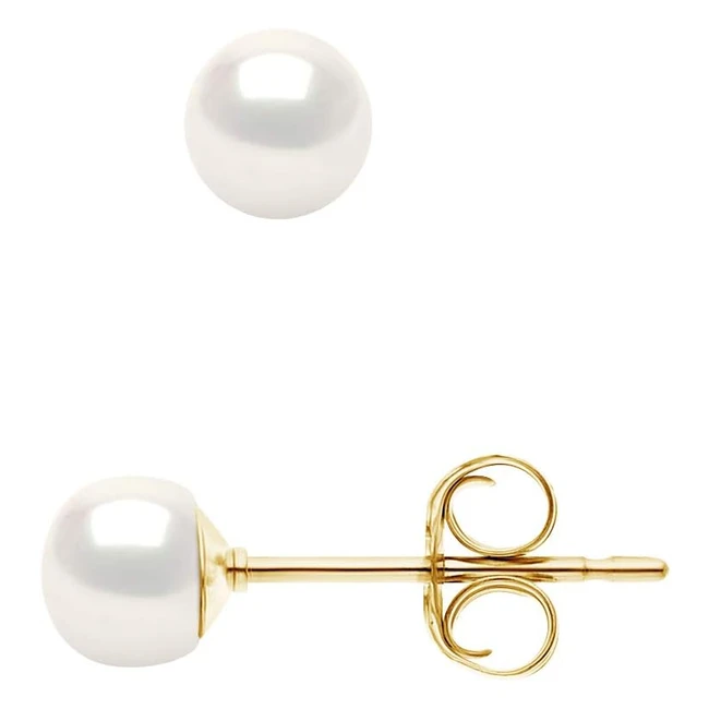 Boucles d'oreilles Perles de Culture d'Eau Douce - Qualité AAA - Blanc Naturel - Or Jaune - Bijou Femme
