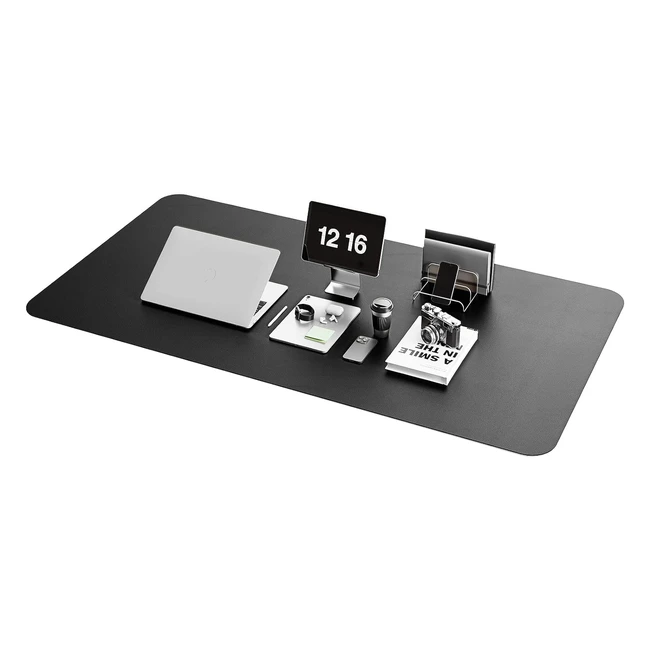 YSAGI Schreibtischunterlage Mauspad mit Leder und rutschfestem Wildleder Multifunktionaler Büro Mauspad Laptop Schreibtischmatte Tischschutzpad für Büro/Zuhause Schwarz 120 x 60 cm