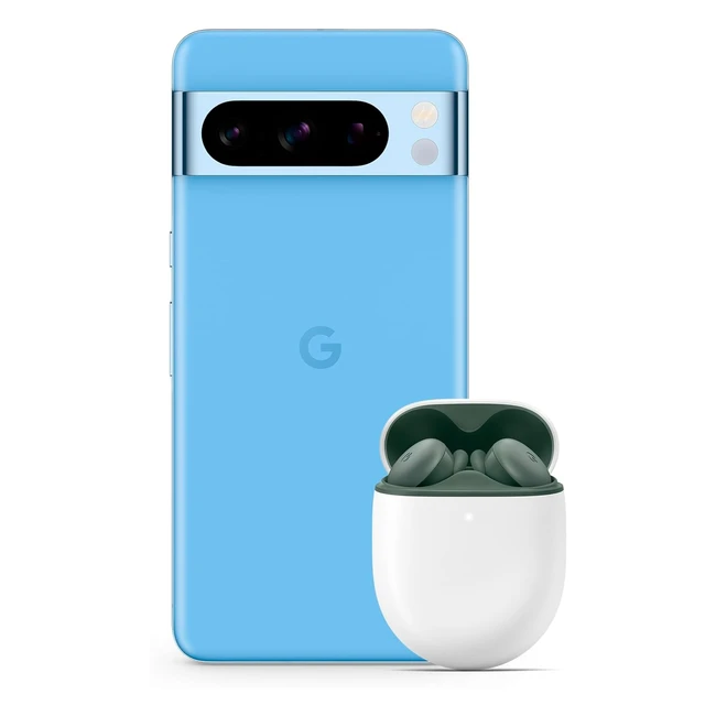 Google Pixel 8 Pro Android Smartphone ohne Simlock mit Teleobjektiv Bay 128GB Pixel Buds A-Series Kabellose Kopfhörer Dark Olive