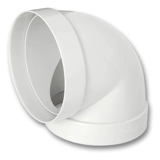 Courbe 90 circulaire D100 pour aération canalise pour tube rond femelle/femelle en PVC blanc