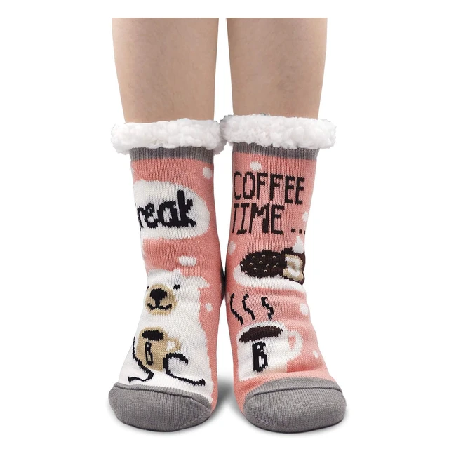 Calcetines Antideslizantes ZFsock para Mujer - Suaves y Cálidos - Regalos Divertidos - Talla 35-41