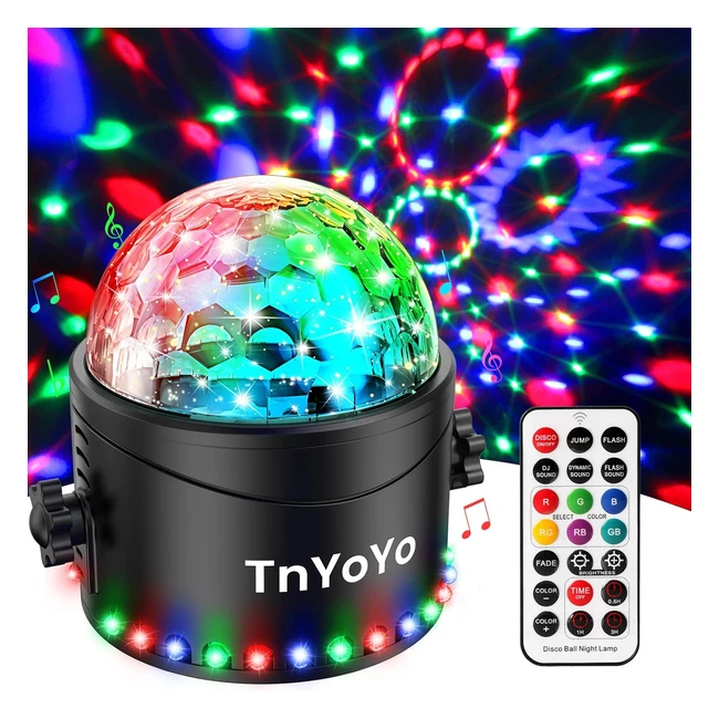 Boule Disco Tnyoyo 30 LED - Effet Lumineux Unique - Commande Vocale - 7 Couleurs