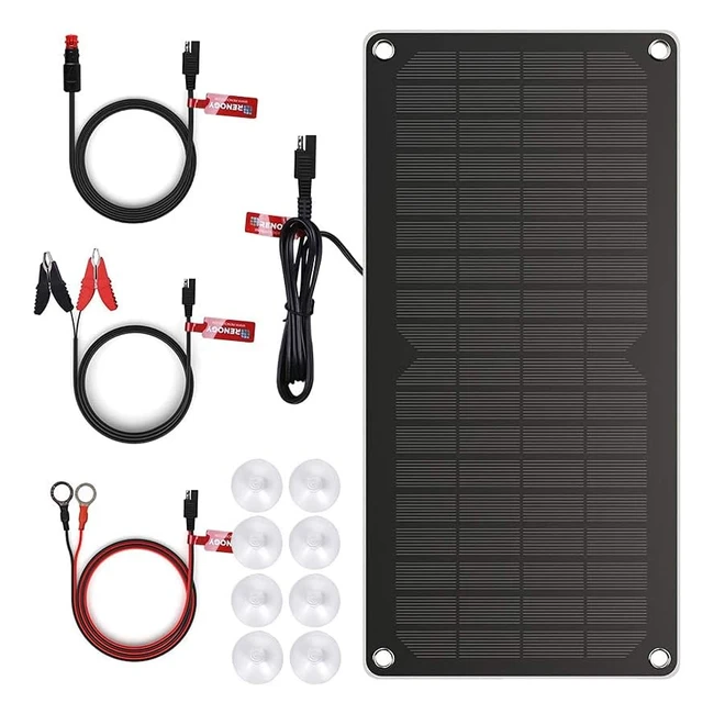 Renogy 10W Portable Solar Charger for Car Boat Marine Motorcycles - Efficient & Safe Charging