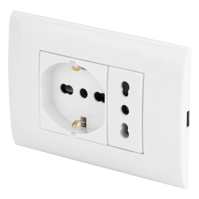 Plaque Evolution pour 3 Modules avec Prises Bivalentes et Pluristandard - Poly Pool PP6094X