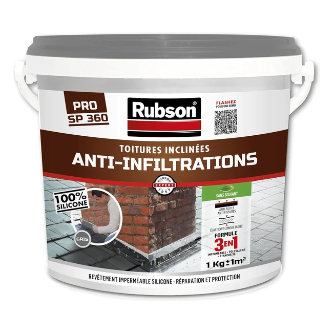 Rubson revêtement anti-infiltrations stop fuite gris 1 kg