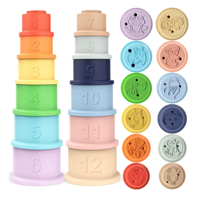 Cubos Apilables Juguetes Bebé Silicona Montessori - Juegos Educativos