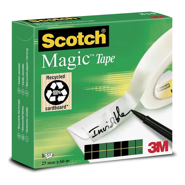 Scotch Ruban Magic 1 rouleau 25mm x 66m - Ruban invisible pour lemballage des c