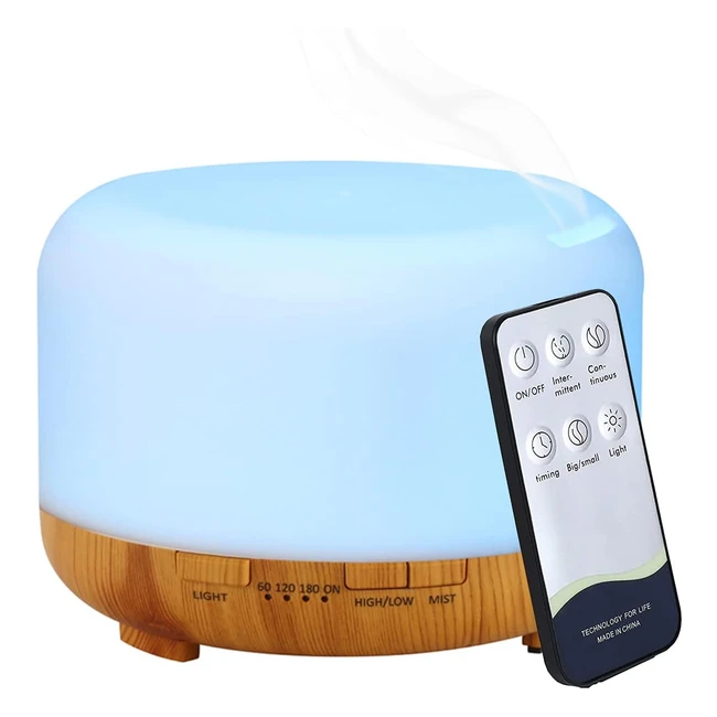 Humidificador Aromaterapia Ultrasnico 450ml - Hantoc - Control Remoto - Yoga S