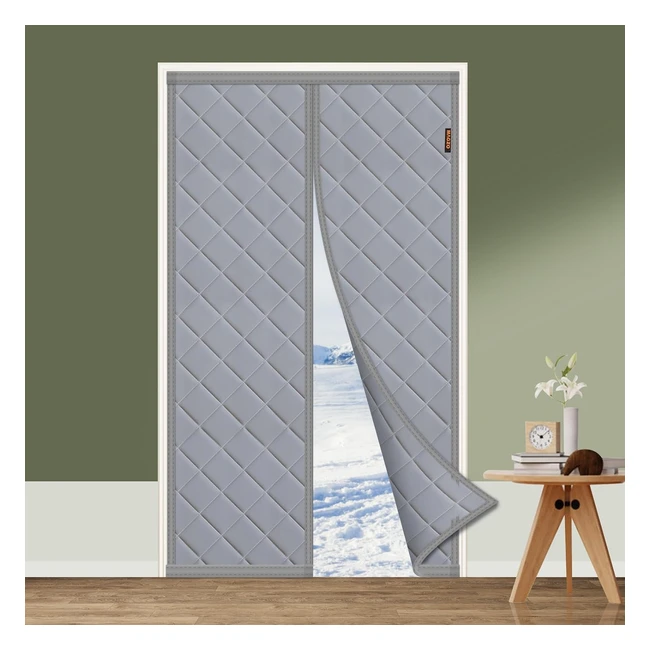 Magzo Magnetic Thermal Door Curtain 80x200cm - Insulated, Windproof, Soundproofing - Grey