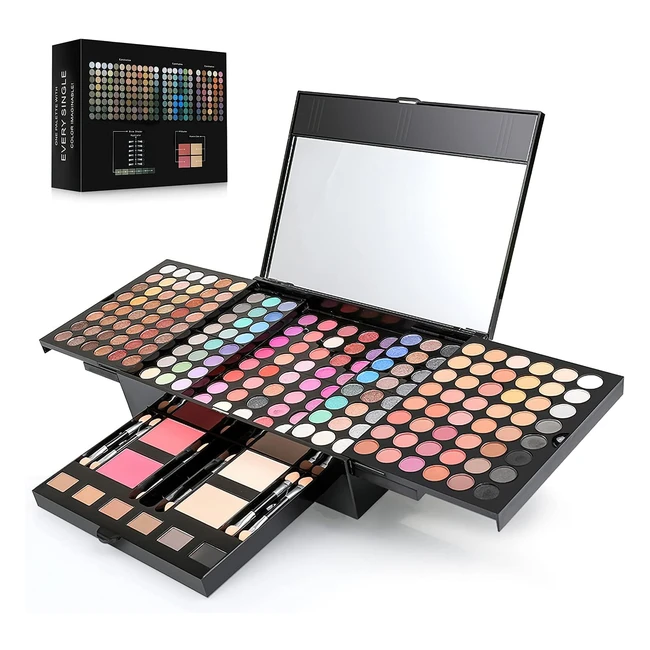 194 Colors Cosmetic Makeup Palette Set Kit | High Pigment Powder Pallet with Mirror Applicators