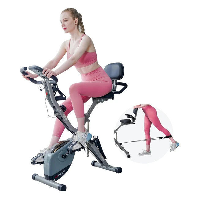 Acefuture 4in1 Exercise Bikes for Home Use - Folding Indoor Stationary Cycling B