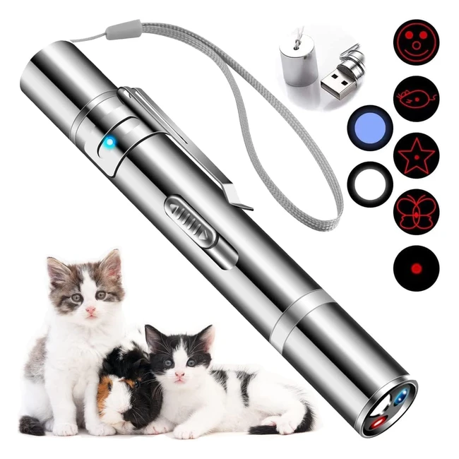 HOHUIGO Cat Toys for Indoor Cats - Interactive LED Pointer USB Rechargeable - Re