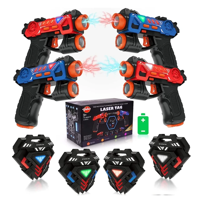 Vatos Laser Tag Guns Set - Infrared Mini Laser Tag for Kids - 4 Pack - Indoor/Outdoor - Fun Toy for Kids Age 4-7