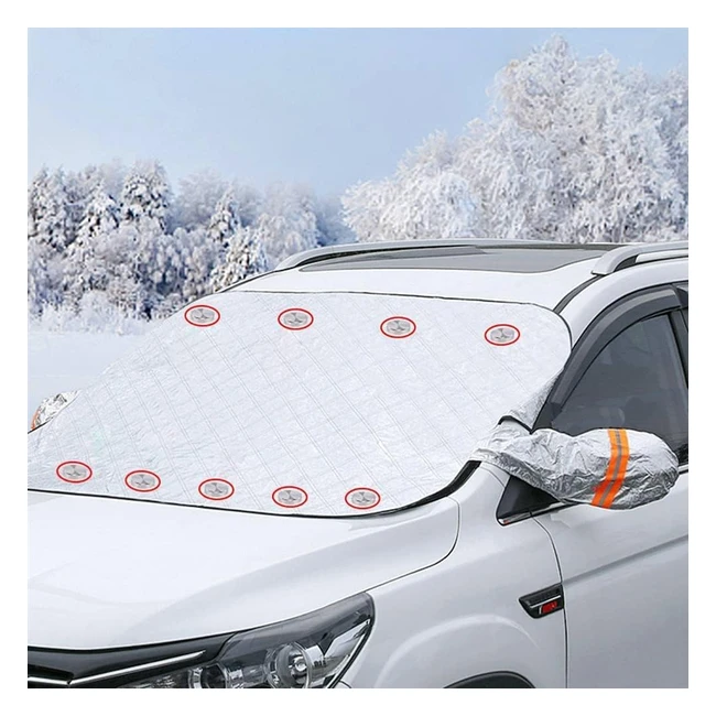 Antrect Car Windscreen Cover for Winter - Magnetic Frost Protector - Thicken Win