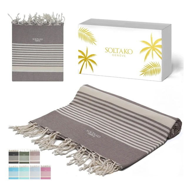 Fouta Peshtemal XXL Anti Sable - Drap de Bain Plage - Grande Taille 200x200 cm
