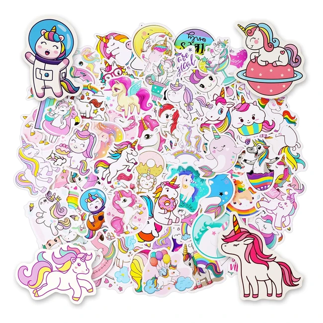 100pcs Autocollants Licorne Imperméables - Ordinateur Portable, Bouteille d'eau, Téléphone