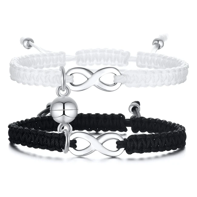 VNOX Customizable Link Bracelets - Personalized Engraved Couple Bracelets
