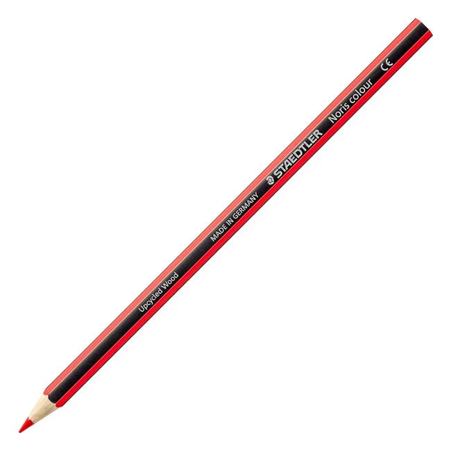 Staedtler 1852 Noris Colouring Pencils - Red Box of 12 - Brilliant Colours, Upcycled Wood