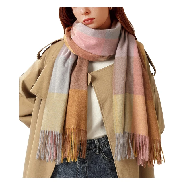 Hyuet Invernale Pasmina Sciarpa Scialle Donna Quadri Elegante Morbida Calda