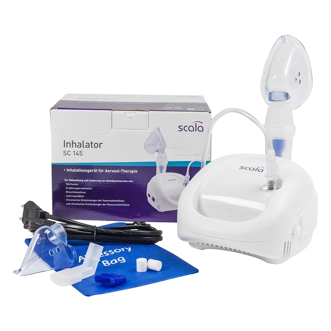 Inhalateur Scala SC 145 - Compact, Masque pour Adultes et Enfants - Soulage Rhumes, Maux de Gorge, Bronchite