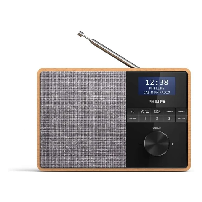 Radio Philips TAR550510 - Carcasa de Madera - DAB/FM - Temporizador - Alimentación por Red o Batería