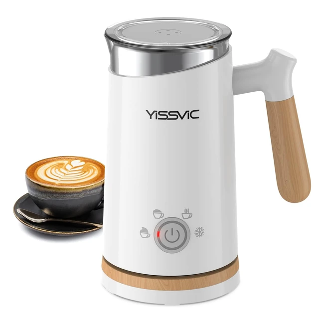 Yissvic Milk Frother - Electric Milk Steamer for Capuccino, Chocolate Latte - Automatic Hot or Cold Foam Maker