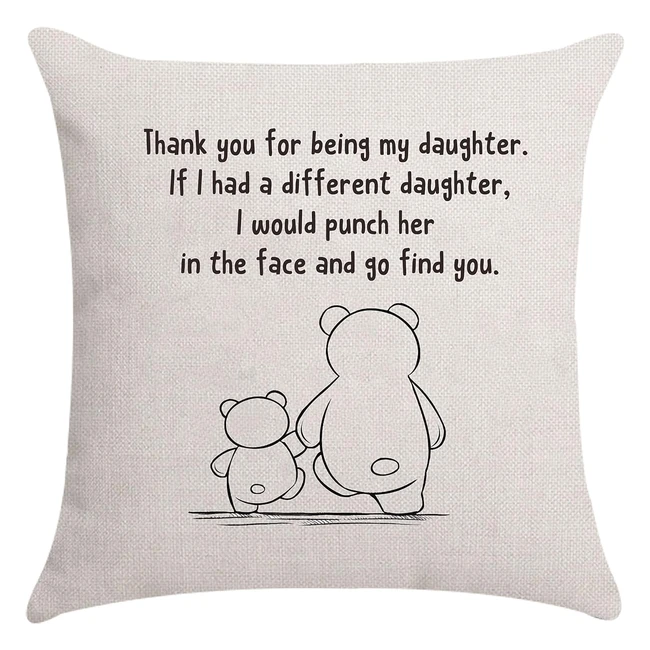 Aocaso Daughter Gifts from Mum Dad Daughter Cushion Cover Throw Pillow Cover - Birthday & Thanksgiving Gifts