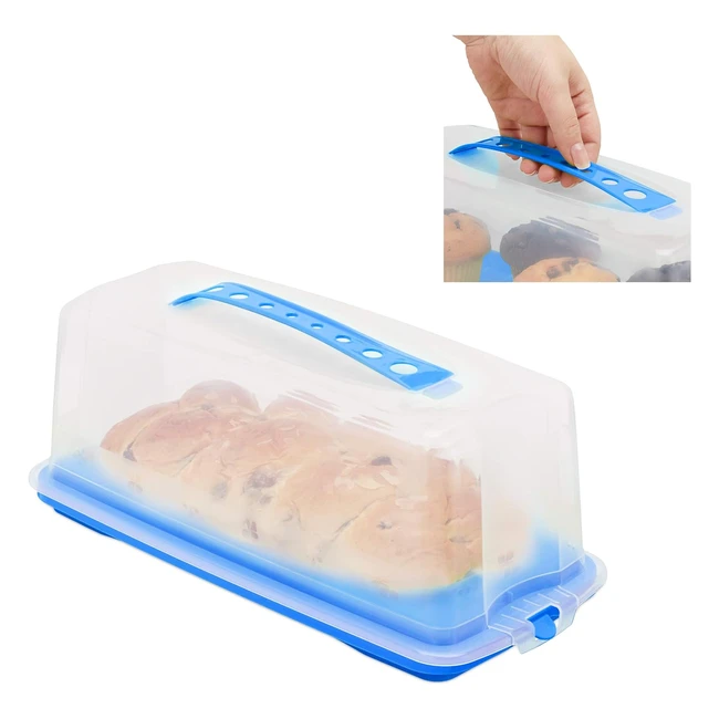 Boîte à gâteaux rectangulaire avec poignée et couvercle - Relaxdays 10027899_45