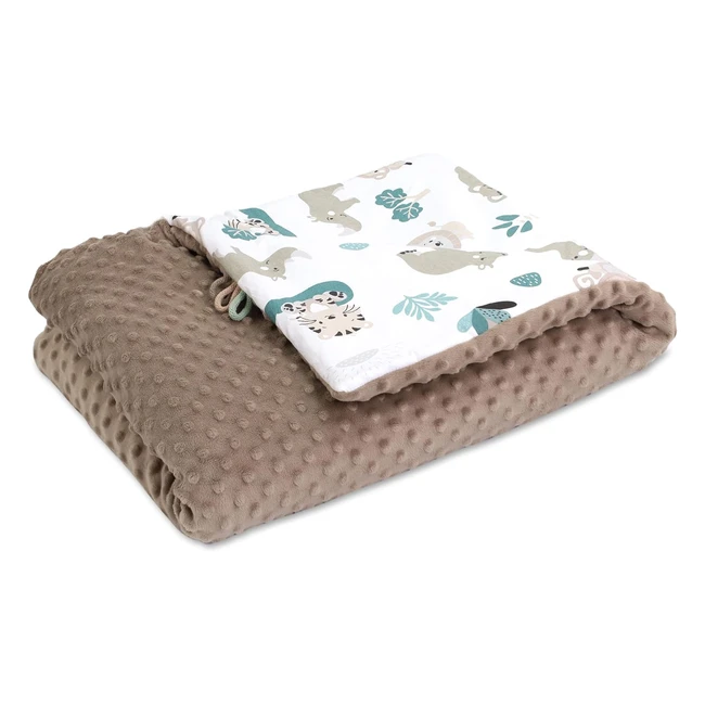 Coperta Passeggino Baby Inverno Minky 75x100 cm - Blu
