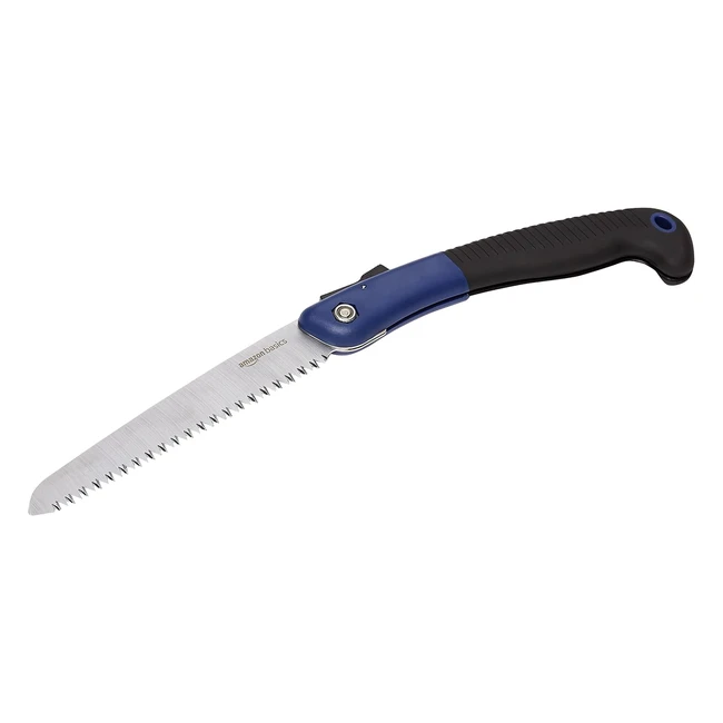 Amazon Basics Steel Folding Pruning and Garden Saw, 203cm Blade, Blue - Durable and Portable