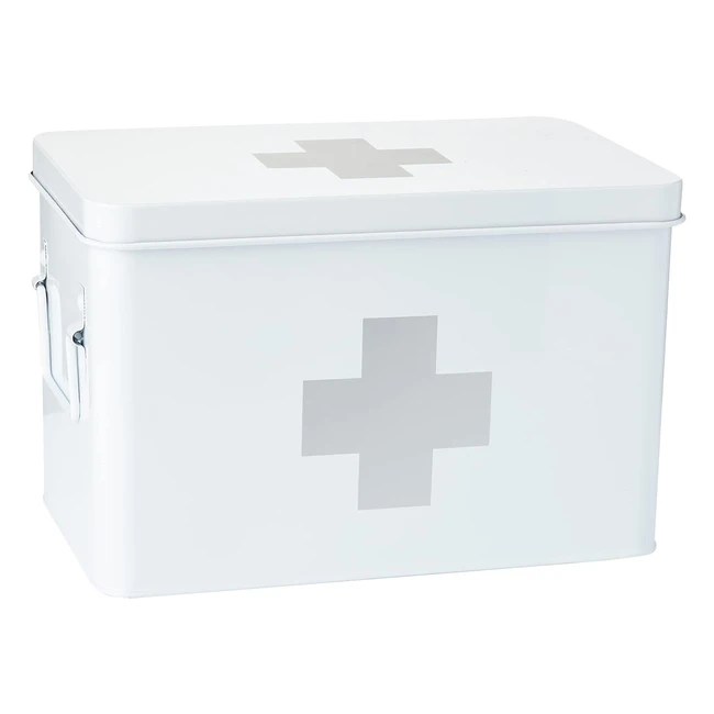 Scatola per medicinali Zeller 18119 in metallo bianco 32x195x20 cm - Pratica e resistente