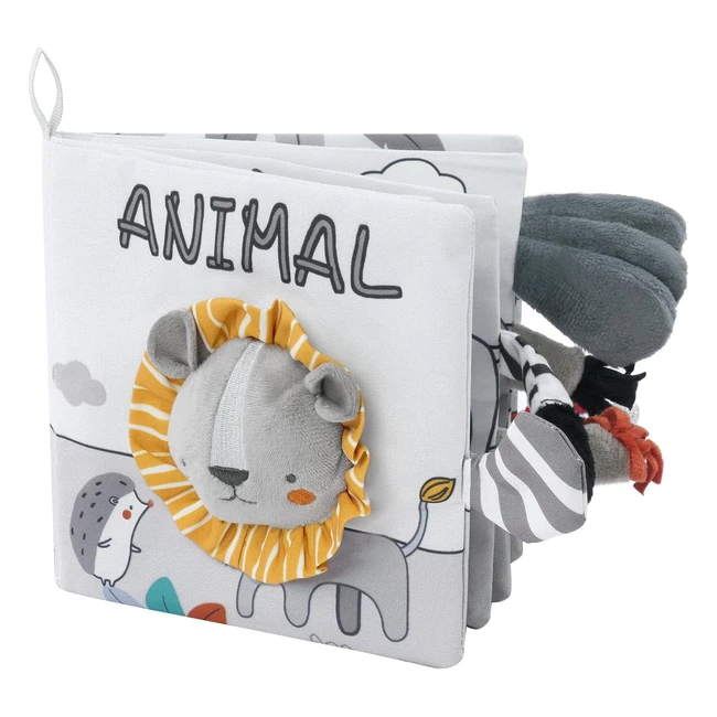 Livre Tissu Bébé Éveil Jouet Éducatif Enfant | Vicloon | Réf: 123456 | Doux, Froissé, Animaux Lion