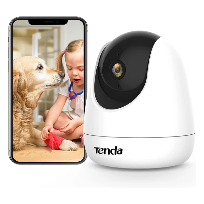 Tenda Security Camera Indoor 1080p - Motion Tracking, 2-Way Audio, Night Vision - Works with Alexa - CP3