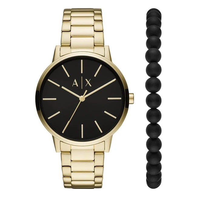 Reloj Armani Exchange Hombre - Movimiento Tres Manecillas - Caja Acero Inoxidable - Negro 42mm - Correa Piel