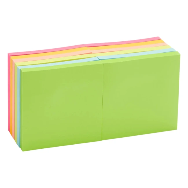Lot de 12 blocs de notes adhésives Amazon Basics, couleurs assorties, 76x76 cm