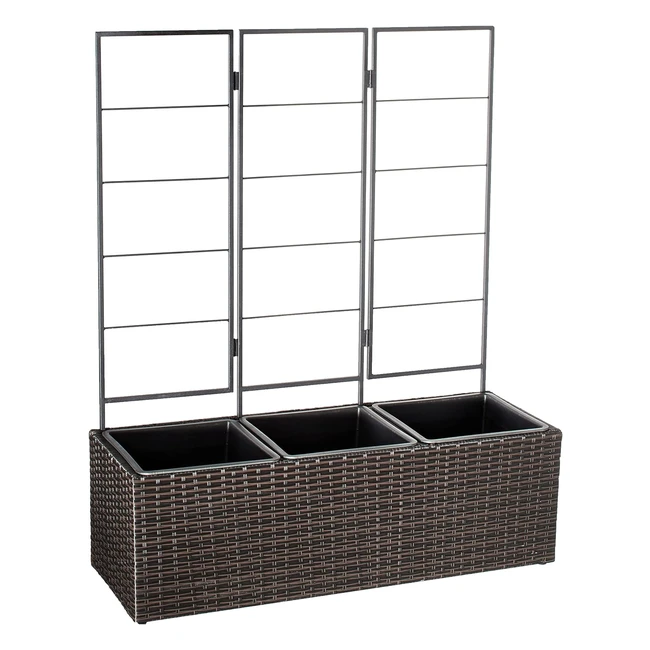 Jardinire en osier avec treillis et protection intrieure en plastique - Marr