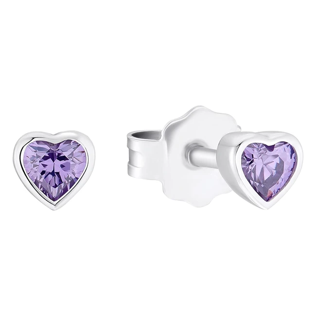 Prinzessin Lillifee Ohrstecker 925 Sterling Silber Mädchen Kinder Ohrschmuck mit Zirkonia Synth Rosa