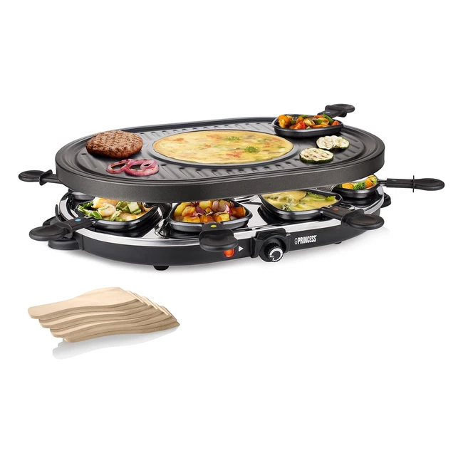 Parrilla y Raclette Oval Princess 162700 - Diseño para Creps - 8 Personas