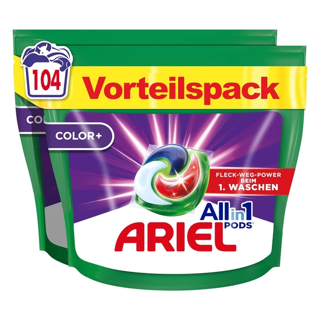 Ariel Waschmittel Pods Allin1 Colour 104 2x52 Wäschen - starke Fleckenentfernung in nur 1 Waschgang