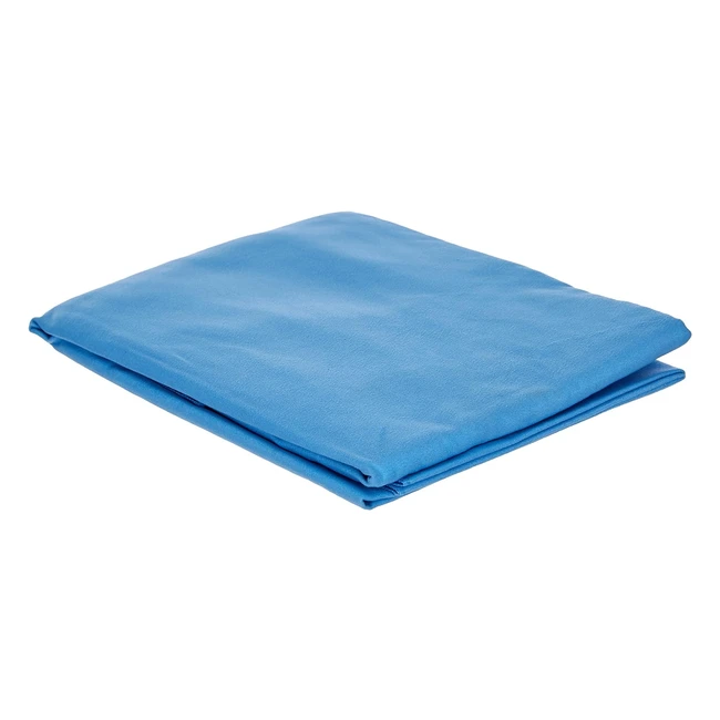 Amazon Basics Mikrofaser Sporthandtuchset - Badetuch & Handtuch - Blau - 180 x 90 cm & 80 x 40 cm