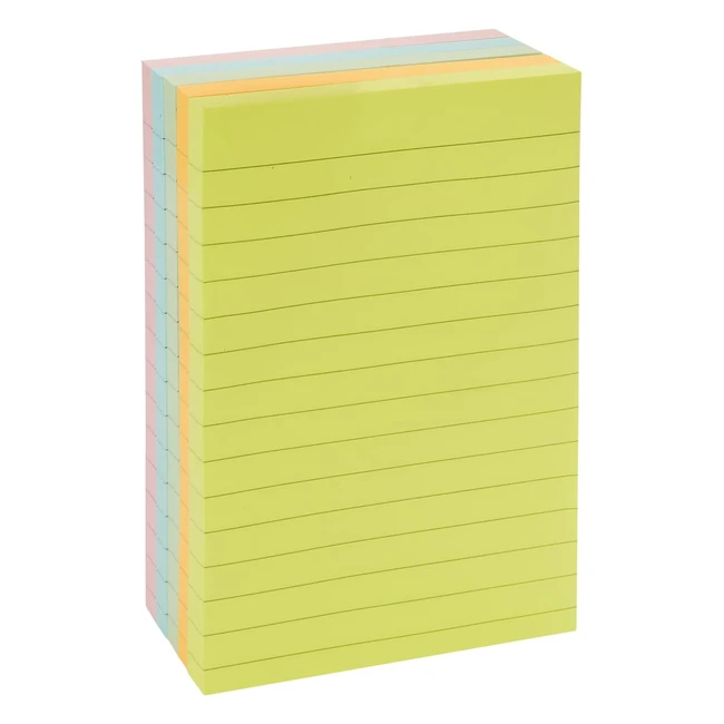 Lot de 5 blocs de feuillets autocollants lignés Amazon Basics, 1016 x 15 cm