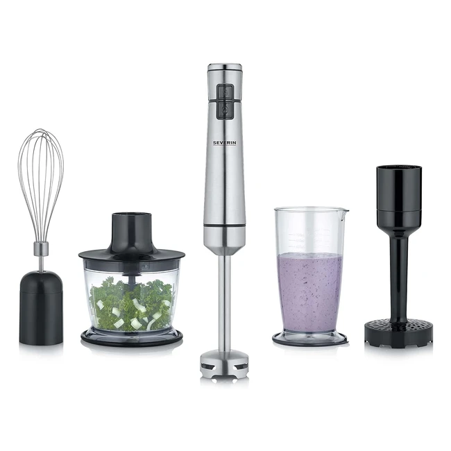 Severin Kabelloser Stabmixer mit Premiumset abnehmbarer Mixstab Prierstab Mul